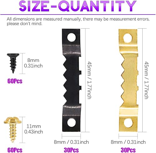 160 pz assortiti kit immagine ganci con viti, immagine ganci assortimento kit per appendere quadri soluzioni con contenitore trasparente – 7 modelli - Honorern