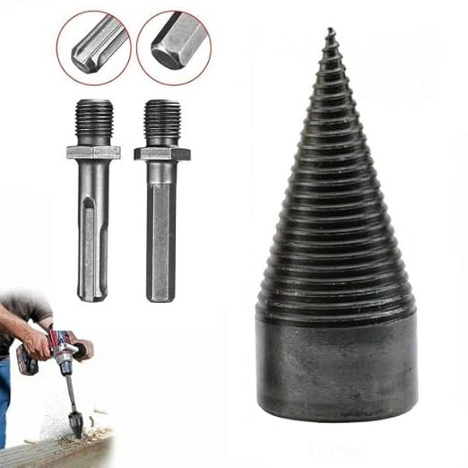 VITE CONICA SPACCALEGNA A CUNEO 42 mm FRESA LEGNO PUNTA PER TRAPANO CON 2 ATTACCHI - Honorern