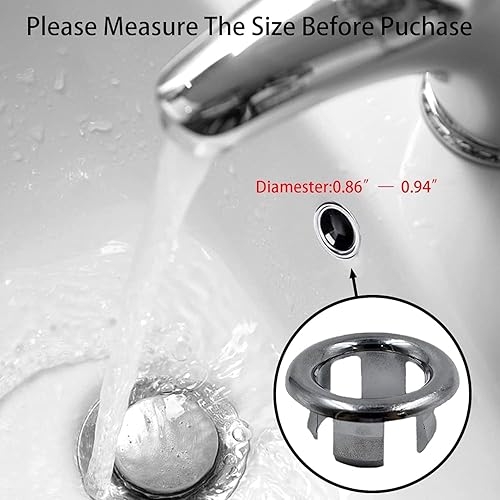 Confezione da 4 anelli di Troppopieno per lavandino del bagno e cucina. Foro per lavello rotondo Troppopieno, copertura per bacino, rivestimento per scarico Troppopieno, inserto per foro di ricambio. - Honorern