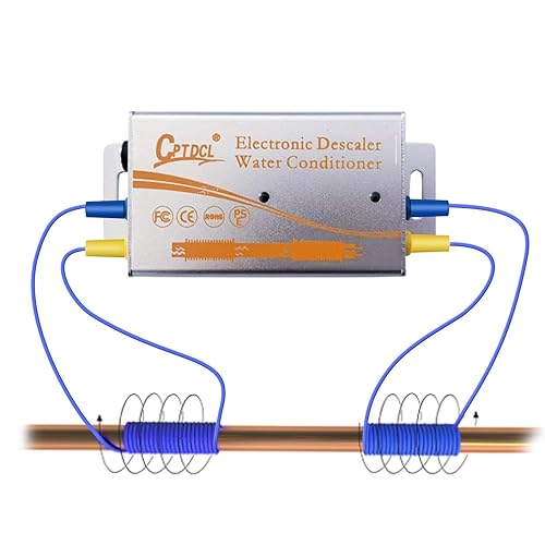Sistema disincrostante elettronico dell'acqua, disincrostante senza sale, condizionatore di acqua dura per ridurre l'accumulo di incrostazioni, per tutti i tipi di tubi idraulici (Argento) - Honorern