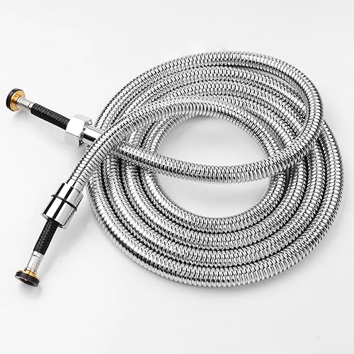 Tubo Doccia 2,5 metri, Flessibile Doccia in Acciaio Inox, Antitorsione, Connettori Universali G1/2', Interfaccia In Ottone, Cromato, Z1OK - Honorern