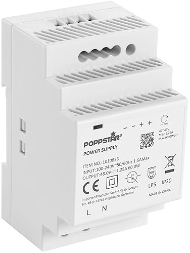 alimentatore switching 220 48V per barra DIN 60W (ingresso 100-240 V AC 50/60 Hz, uscita 48 V DC 1,25 A 60 W) DIN rail alimentatore - Honorern