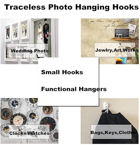 Kungfu Mall - Ganci per appendere quadri senza lasciare segni. Ganci per orologi, per cornici, per quadri. Ganci per appendere foto del matrimonio e specchi sul muro, 40 pezzi - Honorern