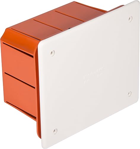 Electraline 60412 Cassetta di Derivazione da Incasso, Misura 198 x 153 x 70 mm, IP44, Arancione/Rosso/Bianco - Honorern