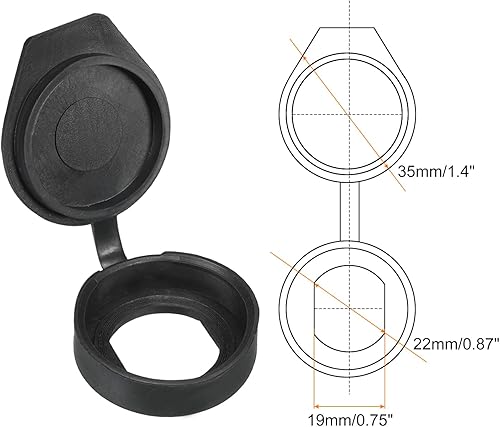 22mm Porta Serratura Antipolvere Coperchio, 6pz Gomma Impermeabile Chiavi Pannello Cam Serratura Antipolvere Coperchio Cappucci per 22mm Cam Lucchetto, Nero - Honorern
