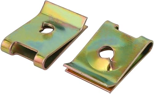 PATIKIL 16mmx11mm Molla Acciaio Velocità Fissaggio, 20pz Estruso U Dado Clip per M4 / ST4.0 Vite Mobili Automobile Fissaggio, Ottone Suono - Honorern