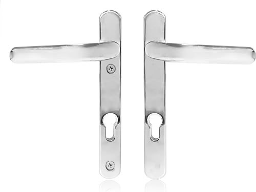 Maniglia Ultra per porta con meccanismo interno a molla PVC-U (cloruro di polivinile rigido - non plastificato), 92 PZ, 122 mm, con vite centrale, con doppia smaltatura, Set doppio, bianco - Honorern