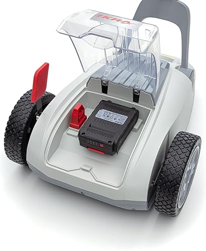 IKRA tosaerba a una mano a batteria ICHM 20 con funzione di pacciamatura, per piccole superfici erbose fino 50m², incl. 2 batterie, caricatore & lame di ricambio - Honorern