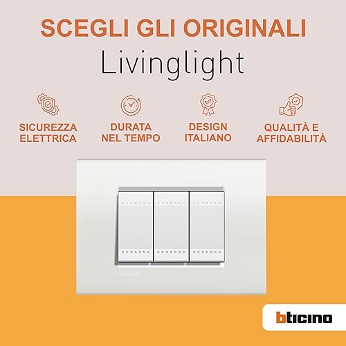 BTicino L4802BI living int - placca 2P bianco - Honorern