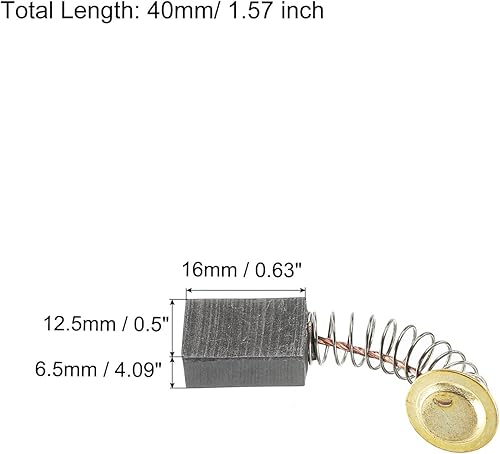 Carbonio Spazzole Spazzola Carbone Ricambio 16x12.5x6.5mm per Motori Elettrici Potenza Strumento Angolo Smerigliatrice Tavolo Ricambio Parte Riparazione, 10pz - Honorern