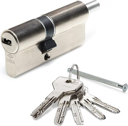 CISA 10E3021901200C5, Cilindro Europeo Asix, Ottone Nichelato, 35/45 mm, Predisposizione per Pomolo, 5 Chiavi - Honorern