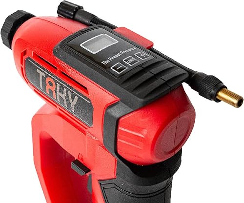 Compressore Cordless Eolo, 12 V 1300mAH, 3 ugelli, display digitale, 4 accessori per il gonfiaggio, Luce Led, Batteria Ricaricabile, 6,5x14x25,5 cm - Honorern