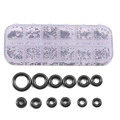 O Ring Guarnizioni, O Ring Gomma Kit Nero Guarnizioni idrauliche kit Guarnizioni in gomma Kit Anelli di gomma da 1,4-2,8 mm per Idrauliche Riparazione Dell’Auto 12 dimensioni - Honorern
