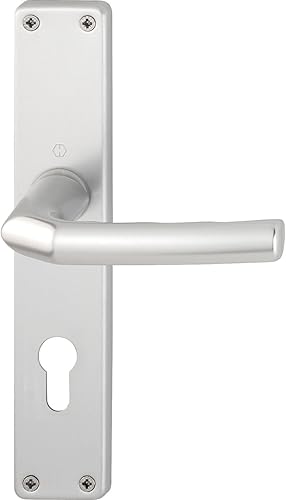 Hoppe Maniglia Birmingham – su piastra lunga cilindro a profilo distanza 88 mm, per porte dello spessore di 30 – 49 mm, argento anodizzato, 1 pezzi, 2640124 - Honorern