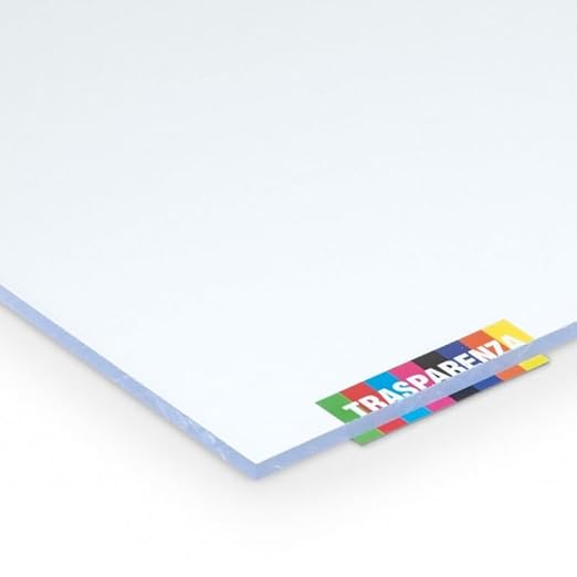 Lastra vetro sintetico spessore 5 mm dimensione 125 x 50 cm trasparente finitura superficie liscia - Honorern