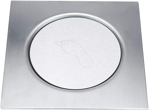 Scarico a pavimento Drenaggio a pavimento scarico a pedale in acciaio inossidabile drenaggio anti-odore per il bagno nel garage(03) - Honorern