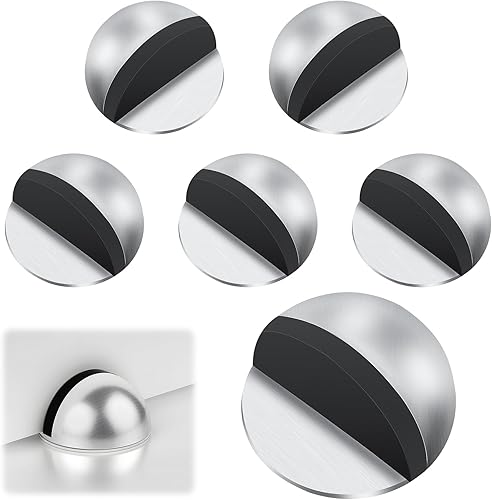 6 Pcs Fermaporta da Pavimento Autoadesivo, Fermaporta con Cuscinetto In Gomma, Fermaporte da Terra per Tutti I Pavimenti Duri, Proteggere Porte, Pareti E Mobili - Honorern