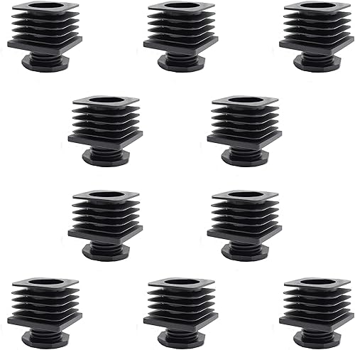 4 tappi di regolazione con filettatura per tubi quadrati, 40 x 40 mm, in poliammide di alta qualità, portata fino a 400 kg, tappo filettato quadrato - Honorern