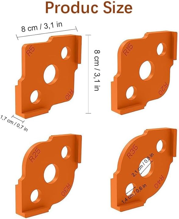 Radius Jig, Modelli di fresatura del raggio angolare, per utensili di lavorazione del legno (R5 R10 R15 R20 R25 R30 R35 R40) - Honorern