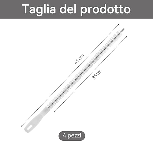 4 Pezzi Stura Lavandini e Scarichi Spazzole di Pulizia.45cm Strumenti Professionali per la Pulizia di Lavandini.Tubature e Scarichi,Spazzola per la Pulizia del Lavandino Adatti a Cucina,Bagno e Vasca - Honorern