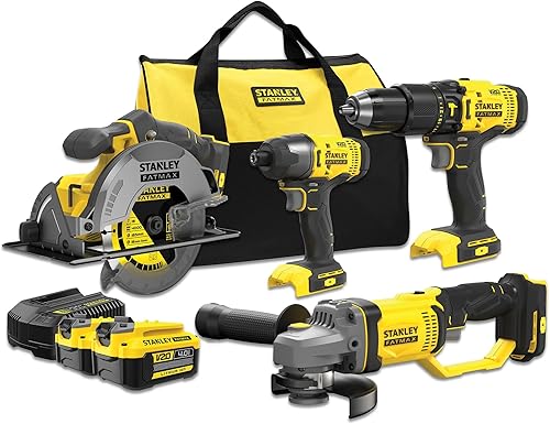 Stanley FATMAX V20 Kit combinato 4 pezzi 18V 4.0AH (SFMCK469M2-XE) - Honorern