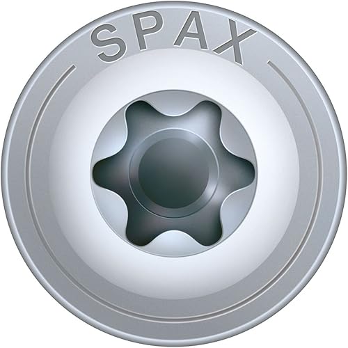 Spax 0251720800505 - Vite per legno, T-Star plus, 4 tagli, filettatura piena, Wirox, P5J C4, 8 x 50 mm, 50 pz - Honorern