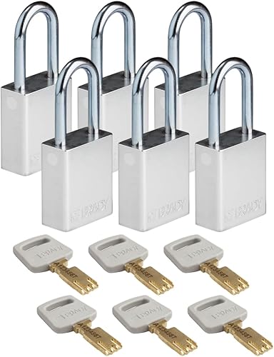 Lucchetto Safekey in Alluminio, 38mm x 84mm x 19mm, Rosso - Honorern