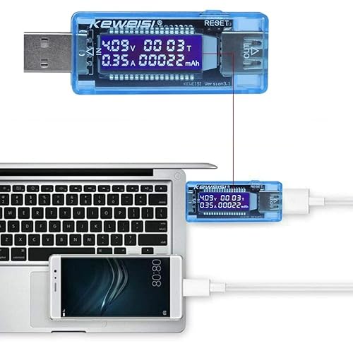 Multimetro USB multimetro con display LCD, 4 V – 20 V, tensione di corrente digitale USB, voltmetro, amperometro, capacità di alimentazione di alimentazione, capacità mAh - Honorern