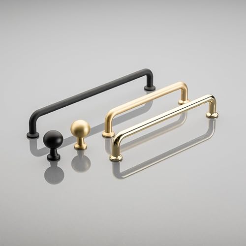 Maniglia per mobili NORD | Maniglia per mobili | Lunghezza 17,45 cm | Distanza tra i fori 16 cm | ZnAl |Oro spazzolato - Honorern