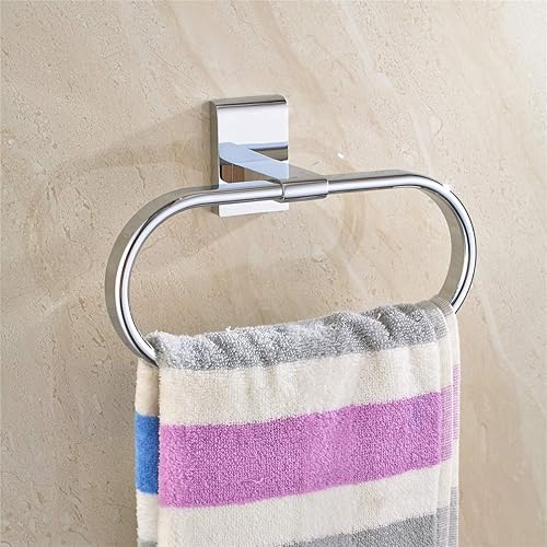 Flybath Ovale Anelli Portasciugamani Ottone Massiccio Finitura Cromato Lucida Bagno Porta Asciugamani Montaggio a Parete - Honorern