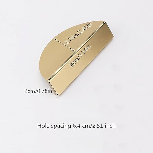 6 maniglie per mobili dorate a mezzaluna, in alluminio, moderne, per cucina/ufficio, comodino, cassettiera, armadi, 6 pezzi - Honorern