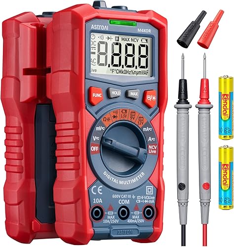 Multimetro Digitale Professionale Automatico AstroAI Tester Digitale Portatile TRMS 4000 Conta NCV Tensione Corrente CC CA Continuità Resistenza Diodo Capacità,Test Live Batteria Voltmetro Ohm Amp - Honorern