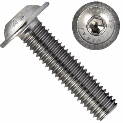 25 viti a testa bombata con flangia e esagono incassato – zincate, viti antiruggine, viti a testa piatta, viti a testa piatta, viti a testa tonda (M5 x 30) - Honorern