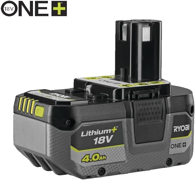 Ryobi RC18120-140XG, Kit Batteria al Litio 18V One+ 4.0Ah e Caricabatteria Rapido 2.0A, Batteria di Lunga Durata con 4 Indicatori dello Stato di Carica, Tecnologia IntelliCell, Fai da Te - Honorern