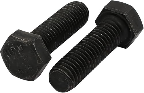 Sourcingmap® 8.8 grado A testa esagonale filettatura M12 x 40 mm completo filettatura sinistra mano nero pezzi - Honorern