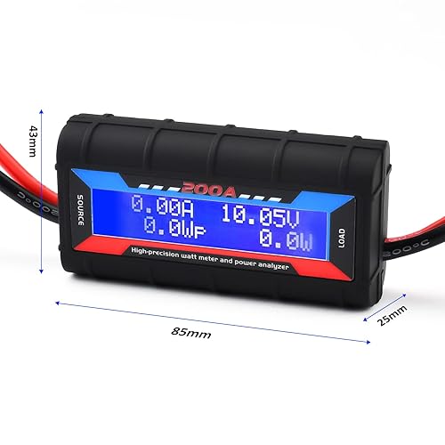 Diymore 200A Analizzatore di Potenza,Misuratore di Potenza,Watt Meter,Battery Monitor Consumo Prestazioni per RC,Batteria,Solare - Honorern