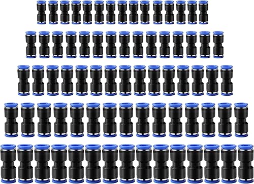 75 connettori pneumatici dritti, attacchi rapidi ad aria spinta, raccordi pneumatici push in attacco rapido, connettore per tubo dell'aria (PU4/6/8/10/12 mm) - Honorern