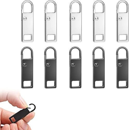 10 pezzi di teste di ricambio in lega per cerniere, ganci per cerniere, ciondoli per cerniere per la riparazione di cerniere, abbigliamento universale, borse, valigie, facili da cambiare - Honorern