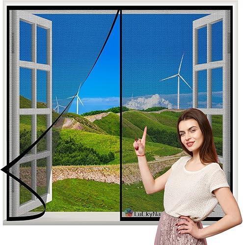 Magnetica per Zanzariera 135x135cm Nero Zanzariere Chiudi Automaticamente con Calamita per Porte di Soggiorno Camera da Letto Casa-Senza Perforazion - Honorern