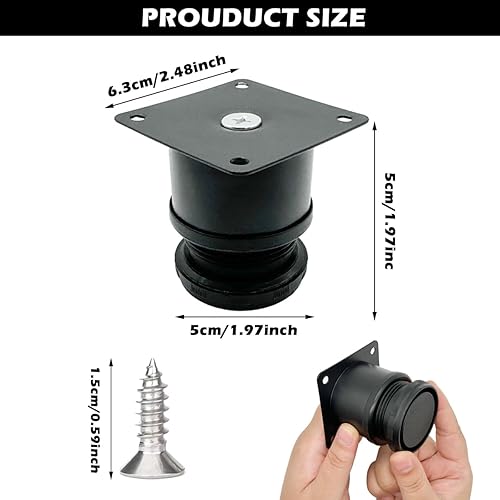 8 Pezzi Piedini Regolabili per Mobili, Piedi per Mobili Ø5cm Altezza 5cm, Piedini per Mobili Regolabili,Piedini per Mobili Regolabili Altezza Inossidabile,Piedini per Armadi,Letto,Tavolo (Nero) - Honorern