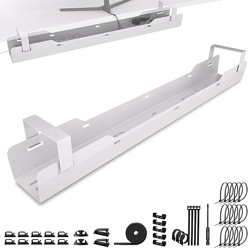 Canalina scrivania - Cable management scrivania - Raccogli cavi scrivania sotto - Porta cavi scrivania - nascondi cavi scrivania - Organizer cavi scrivania - Passacavi scrivania nera - Ultimate Setup® - Honorern