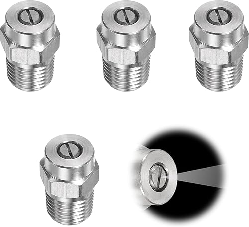 4 Pezzi Filetto Rondella Spruzzatore Ugello 40 Gradi, 1.236 mm Apertura, 1/4 Pollice Maschio NPT, Rondella Ad Alta Pressione Ugello In Acciaio Inox Per Scopa Acqua E Pulitore Sottofondo (40 - Honorern
