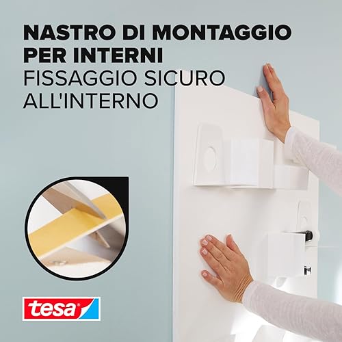 tesa Powerbond INDOOR - Nastro di montaggio biadesivo per interni - adesivo forte su entrambi i lati, per un montaggio permanente - 5 m - Honorern