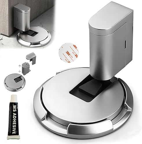 Fermaporta Adesivo Ferma Porta Meccanico, Senza Perforazione, Regolabile, Resistente, Fermaporta con Aspirazione Nascosta Regolabile in Altezza per Porte di Garage,Uffici,Abitazioni - Honorern