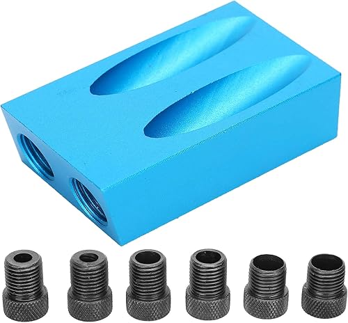 7 Pezzi/Set Maschera per Vite con Foro, Guida per la Lavorazione del Legno con Angolo di 15° Localizzatore Obliquo per Fori di Perforazione - Honorern