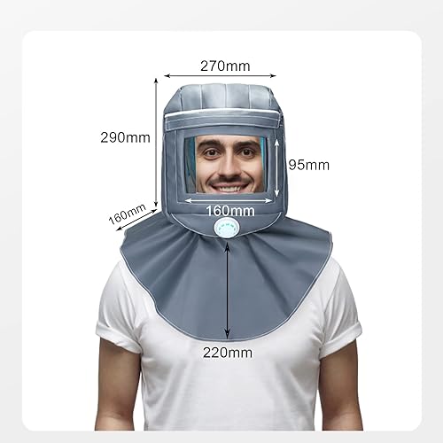 scialle per sabbiatura, Cappa per sabbiatura con design a sfiato, Maschera Anti-vento in PVC facile da regolare e pulire, per lavorare per la levigatura di lucidatura - Honorern