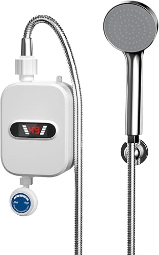 Scaldacqua Elettrico Istantaneo, Minis Scaldabagno Istantaneo Doccia, Doccia Con Riscaldatore Istantaneo, Boiler Elettrico Portatile Per Doccia, Riscaldatore Doccia Elettrico Per Bagno, 3500W, 110 V - Honorern