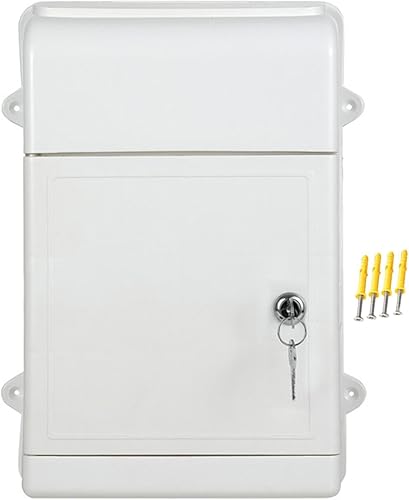 Cassetta postale per montaggio a parete, cassetta postale con serratura, pratica cassetta postale con ampia apertura per risparmiare spazio, per, Bianco - Honorern