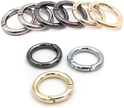 Moschettone Rotondo,30 Pezzi 28mm Moschettone Anello,Moschettone a Molla Rotonda,Moschettone Rotondo per Borse,Per Portachiavi,Artigianato Fai Da Te,Decorazioni Per Borse - Honorern