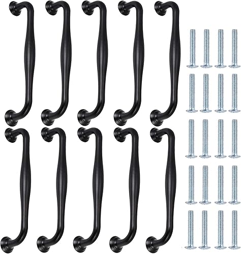 96 mm Nero Cucina Armadio Maniglie In Lega di Zinco Porte Dell'armadio 10 pezzi Maniglie per armadi in lega di zinco solide, Maniglie per cassetti e sportelli maniglie per mobili maniglie - Honorern